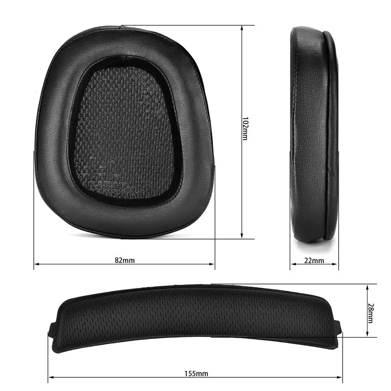 defean G933 G935 Ear Pads - defean Replacement Ear Cushion Earpads and Headband Compatible with Logitech G933 G935 G633 / g 933 g 935 g 633 Artemis Headphones (Leatheratte Ear Pads+Headband) - Image 3